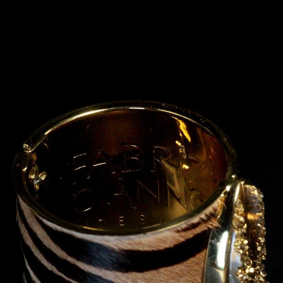 FABRIZIO GIANNONE SIGNED DESIGNER COUTURE ITALIAN ZEBRA ANIMAL HAIR DRUZE TITANI - Picture 6 of 10